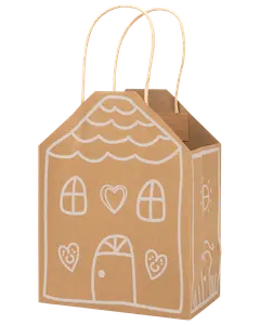 Presentpåse pepparkakshus 23 cm 