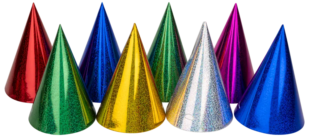 Nyårshattar holografiska 8-pack