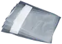Förpackning med genomskinliga vakuumpåsar, rektangulär form, textur på ena sidan för säker förslutning, passar för matförvaring, slitstarkt plastmaterial, återanvändbar och kompatibel med de flesta vakuumförslutare.