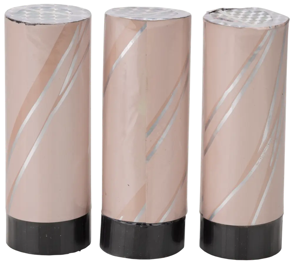 Konfettikanon H. 10 cm klassisk 3 st. blandade