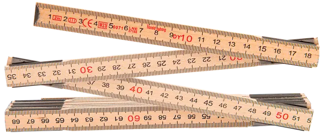 Tommestok 2 meter - træ 