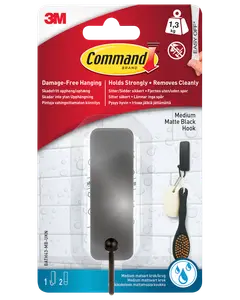 Command™ Krok för våtrum – matt svart, medium
