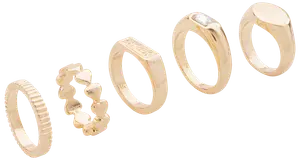 Ring 5 stk. - guld