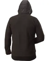 Svart herrjacka med textur, quiltad huva, långa ärmar och ribbad nederkant. Baksidan visar en avslappnad passform, perfekt för vardag eller utomhusbruk.