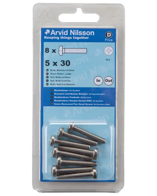 MASKINSKRUV A4 PH M5X30 8 ST