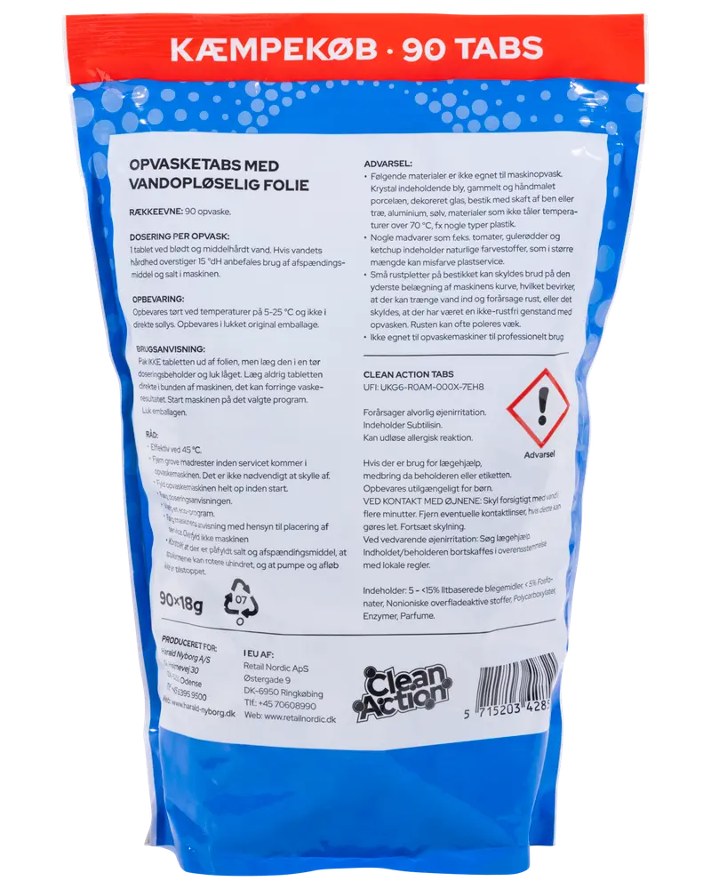 Clean Action Opvasketabs - 90 stk.