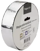 SagaColor reparationsbånd, sølv, 50 mm x 10 m. Holdbart, reflekterende tape til tætning, reparation og isolering. Leveres på rund rulle.
