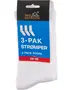 Pakke med tre par hvide strømper, størrelse 39-42, fra 360 Outdoor. Strømperne er ankellange og har et enkelt, klassisk design. Leveres samlet i én pakke.