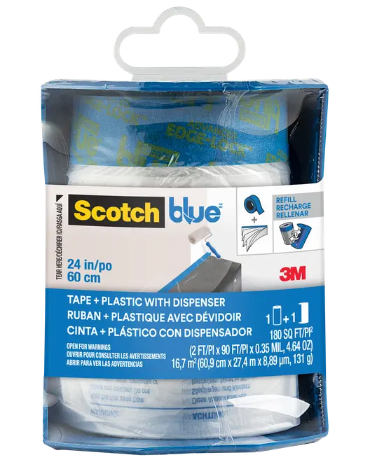 ScotchBlue™ Afdækningsplast Dispenser med tape - 60,9 cm x 27,4 meter