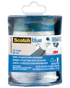 ScotchBlue™ Skyddsplast med tejp + dispenser – 60,9 cm x 27,4 meter