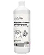 CampOut koncentreret kassettetankrens, 1 L flaske, til toiletkassetter, med rengøringsformel og produktetiket.