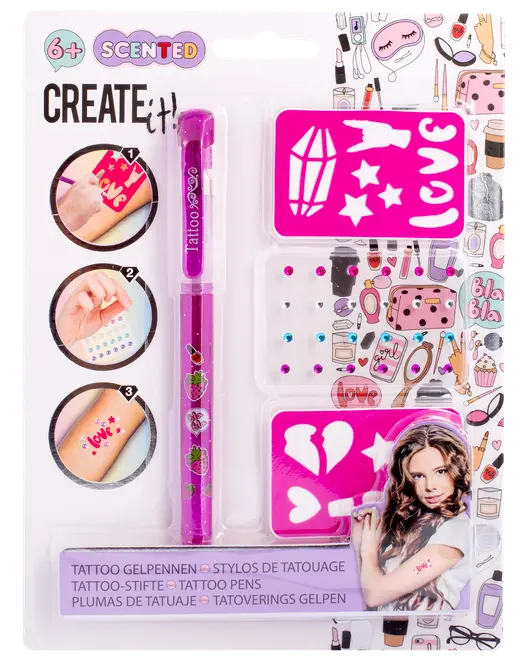 CREATEit Tattoo-pen og tilbehør - assorterede sæt