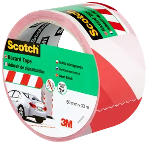 Scotch® Markeringstape Hvid/Rød 50 mm x 33 meter