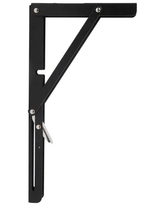 Fällbart hyllplanskonsol 300 x 155 mm - Svart