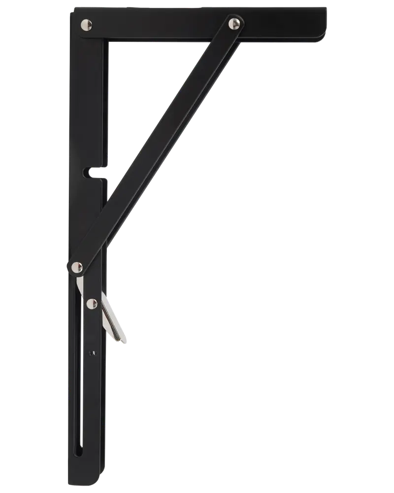 Fällbart hyllplanskonsol 300 x 155 mm - Svart