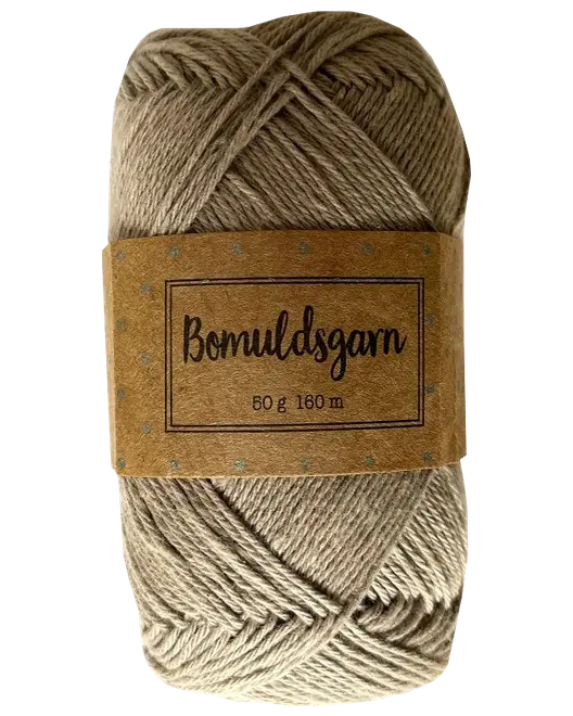 Bomullsgarn 50 g ljusbrun