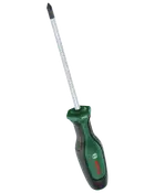 Bosch Phillips-skruetrækker med langt sølvfarvet skaft, grønt og sort ergonomisk håndtag samt PH2-spids.