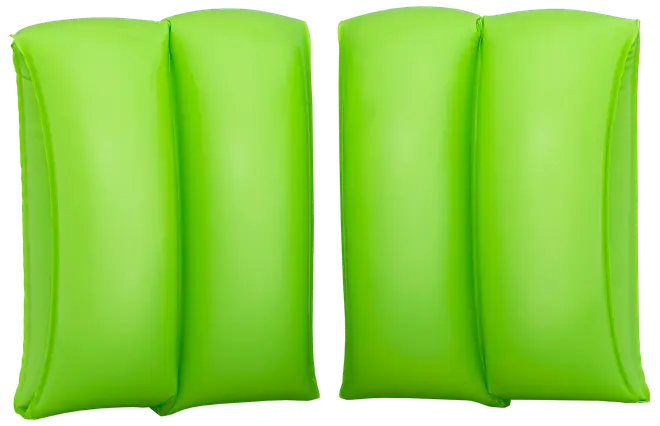 Et par lysegrønne oppustelige svømmevinger med to luftkamre pr. vinge for ekstra sikkerhed og komfort. Velegnet til børn, der lærer at svømme. Let og slidstærkt materiale.