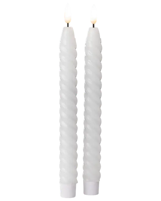 Stearinljus led snurrade 2 st