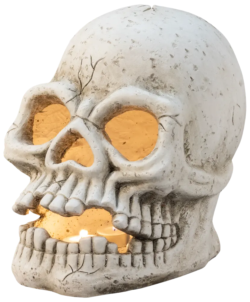 Dödskalle ljus 26 cm halloween