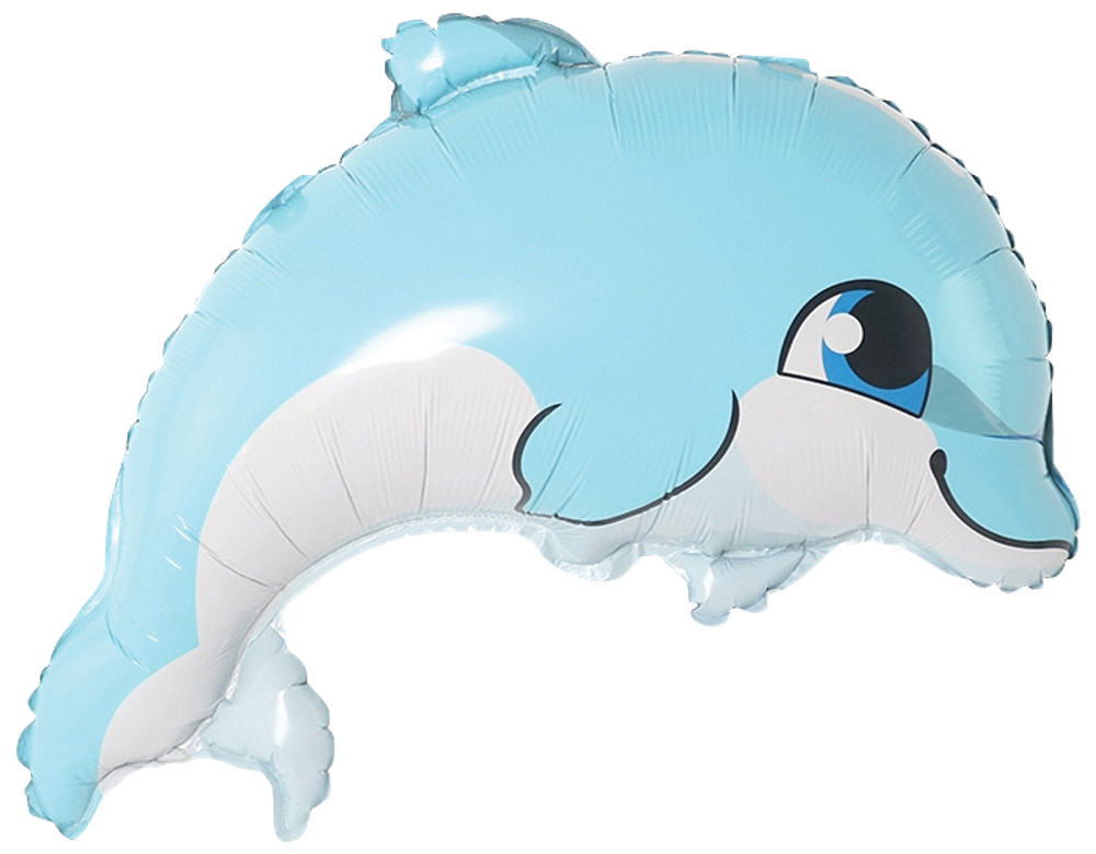 Folieballong 46 cm - Blå delfin