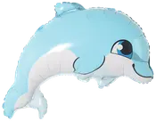 Folieballon 46 cm - Blå delfin