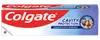Colgate Cavity Protection tandpastaæske, rød og blå design, stort Colgate-logo, lover stærkere, hvidere tænder og friskere ånde, genbrugssymbol, 170 g, til daglig mundpleje.