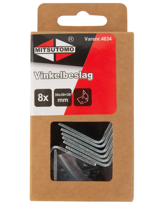 Mitsutomo Vinkelbeslag 30 x 30 x 30 mm 8-pak