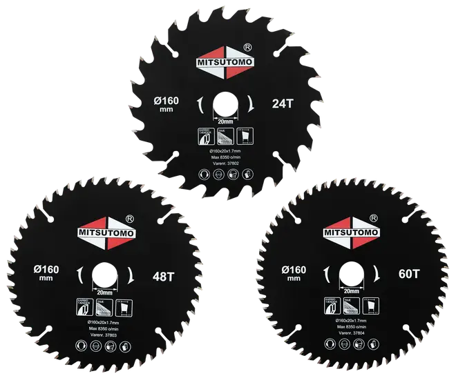 Mitsutomo Rundsavsklinge Sæt Ø160 x 20 mm 3 stk.