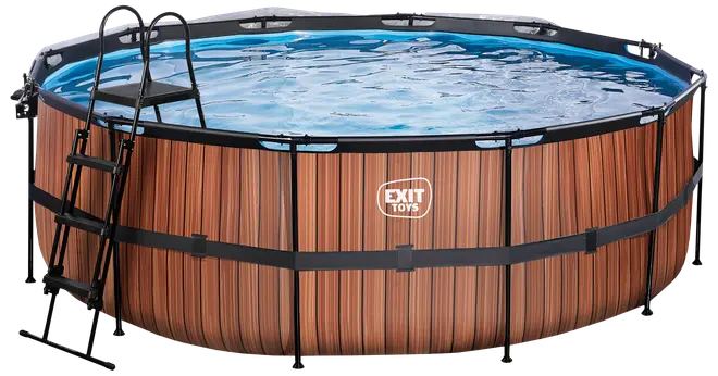 EXIT TOYS Pool Ø427x122cm med pumpe og skærm - Brun