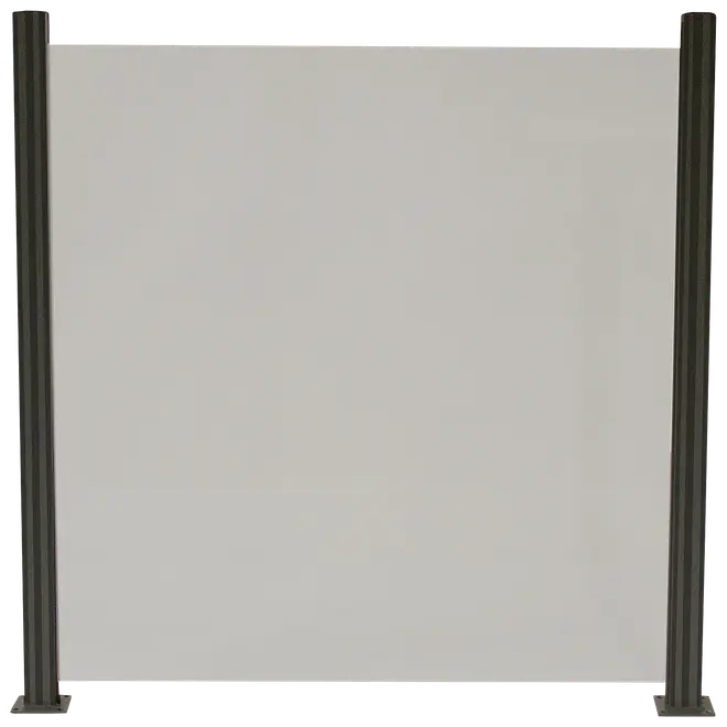 Glashegn  100 x 97,6 cm - røgfarvet glas