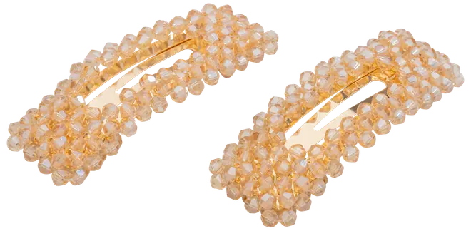 Hårspænde med perler 2 stk. - guld