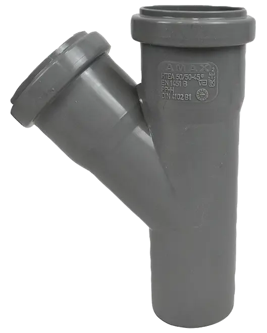 PP grenrør 40/40 mm x 45°