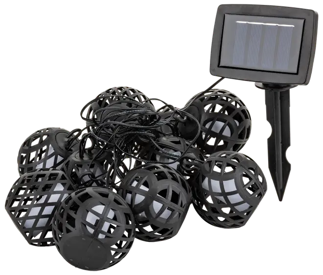 Ljusslinga solcell flammande 10 bollar