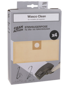 Wasco Clean-Støvsugerpose til våd/tørstøvsuger 4pk