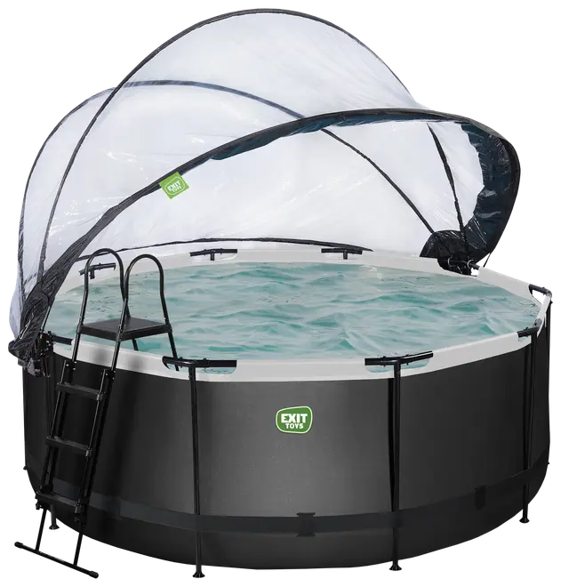 EXIT TOYS Pool Ø360x122cm med pumpe og skærm - sort