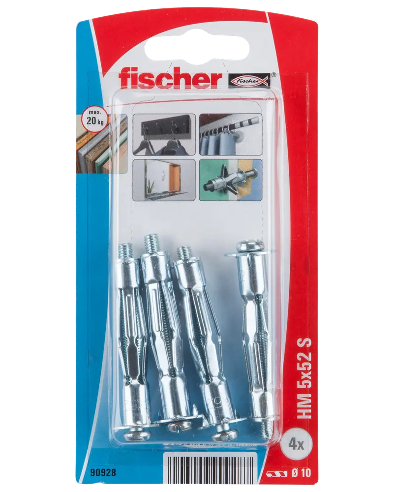 Fischer Hulrumsdyvel i metal 5 x 52 mm 4-pak