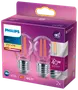 PHILIPS LED klotlampa 4,3W E27 2-pack
