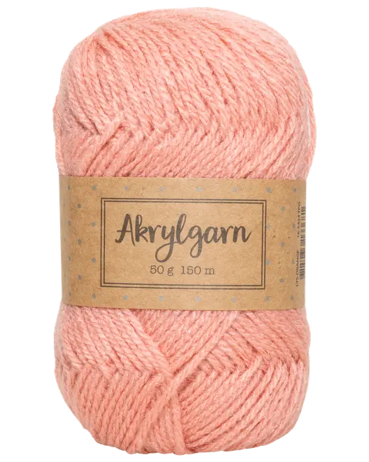 Akrylgarn 50 g - lys orange