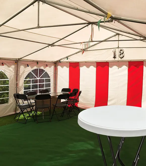 Paviljong 6x8 m pvc röd/vit