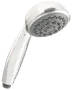 Håndholdt brusehoved med kromfinish, ergonomisk håndtag og flere sprayindstillinger. Rundt hoved med mange dyser for justerbar vandstrøm og nem montering.