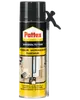 Pattex Universal PU Foam spraydåse med sort og gul etiket og applikatordyse. Bruges til at tætne sprækker, isolere og udfylde huller ved byggeri og renovering.