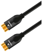 Sort HDMI-kabel med guldbelagte stik, mærket "HDMI" på begge ender. Velegnet til HD-lyd og -video mellem enheder som TV, skærme og computere.