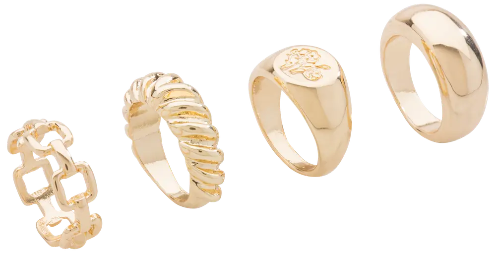 Ring bred 4 st - guld