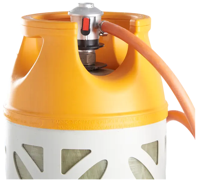 Regulator med slang och tryckmätare