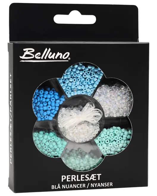 Perlesæt - Blå