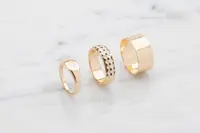 Ring harlekin och stjärna 3 st - guld