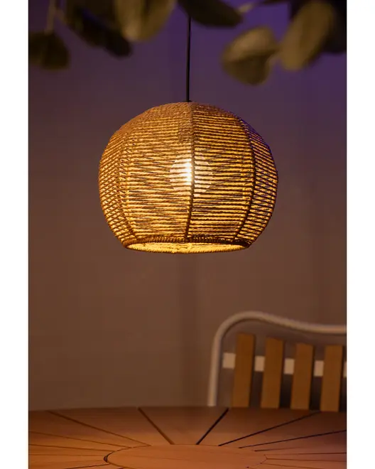 Loftslampe natur reb - Ø25 cm