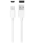 Hvid USB-opladerkabel med micro-USB- og USB-A-stik.