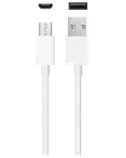 Hvid USB-opladerkabel med micro-USB- og USB-A-stik.